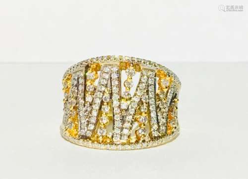0.786 Carat Diamonds in 18K yellow gold. Vintage Ring