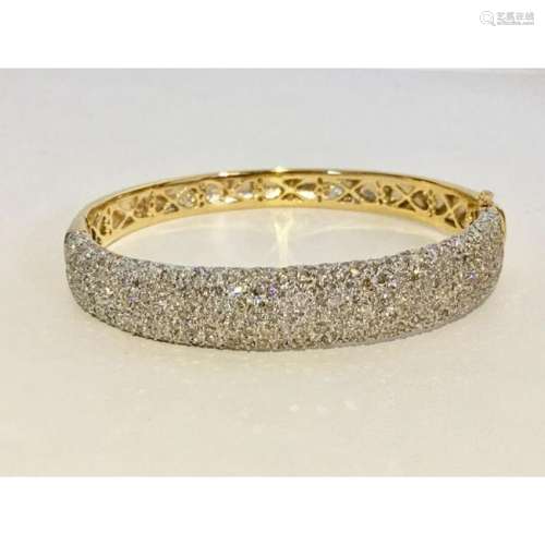 18K Yellow Gold, 6CT White VS/G Diamond Bracelet