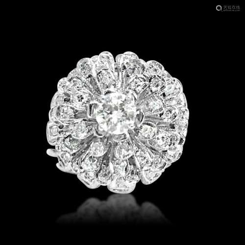14K Gold, 1.90 Carat VVS Diamond Engagement Ring