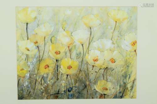 FRAMED YELLOW FLOWER WALL ART