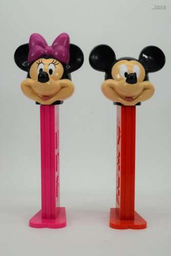 2 MICKEY & MINNIE MOUSE GIANT PEZ DISPENSERS