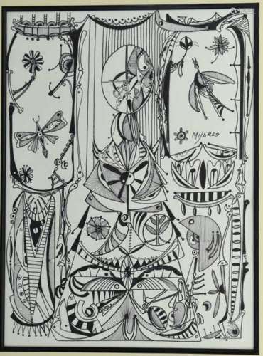 JOSE MARIA MIJARES (CUBAN, 1921-2004) INK DRAWING