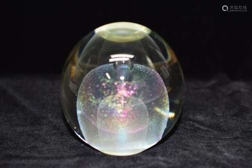 ROBERT STEPHAN IRIDESCENT ART GLASS PAPERWEIGHT