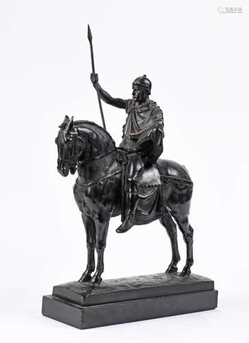 D'après Emmanuel FREMIET (1824-1910).- Cavalier romain.- Sculpture d'édition [...]