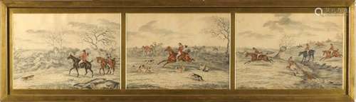 Henry Thomas I ALKEN (1785-1851).- Scènes de chasse à courre.- Trois dessins à [...]