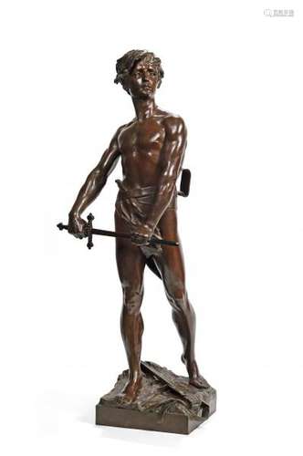 Raoul François LARCHE (1860-1912).- Vingt Ans.- Grande sculpture en bronze [...]