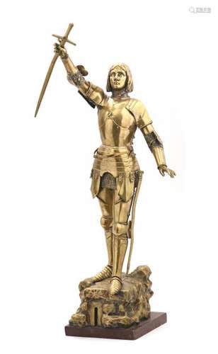 G. POITVIN (XIXe-XXe). - Jeanne d'Arc. - Sculpture en bronze doré présentée [...]