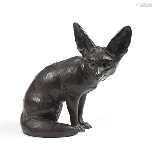 Édouard Marcel SANDOZ (1881-1971).- Le Fennec.- Sculpture en bronze patiné [...]