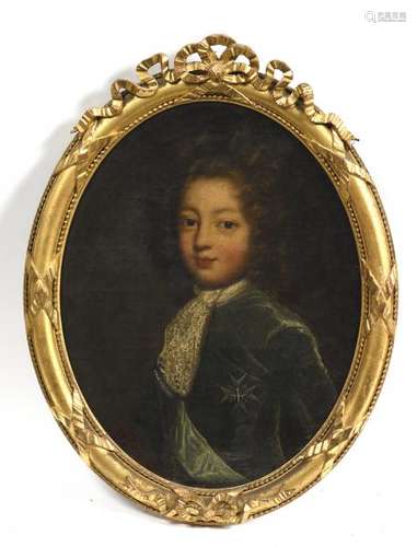 École française XVIIIe.- Portrait du Dauphin.- Huile sur toile ovale.- 42 x [...]