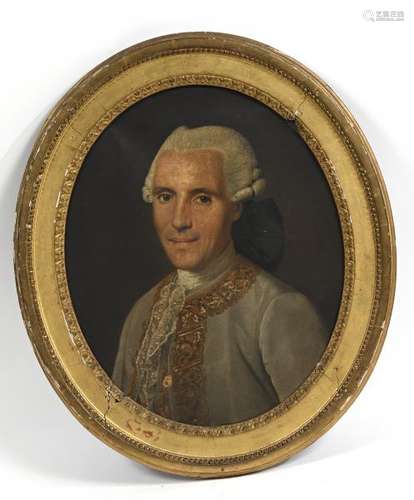 Johann Heinrich C. FRANKE (1738-1792).- Portrait d'homme en perruque et portrait de [...]