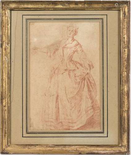 Attribué à Jean-Baptiste François PATER (1695-1736).- Portrait de femme dansant. [...]