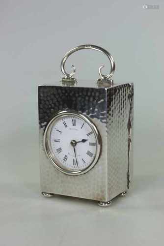 Reiseuhr, England, Silber punziert, Punzen stark verputzt, Hersteller Finnigans LTD Manchester, Werk