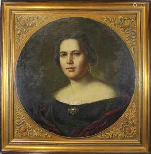 Porträt einer Jungen Frau, 1847, wohl Johann Friedrich Fritz (1798 - 1870), Öl auf Leinwand auf