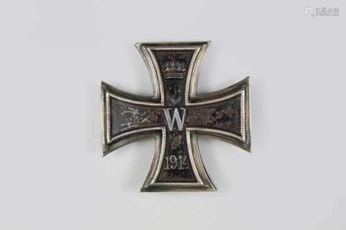 Eisernes Kreuz, WK I, 1914, erste Klasse, rückseitig unter Nadel KO.