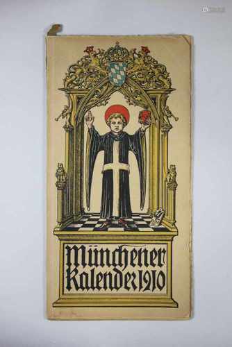 Münchener Kalender von 1910, Monate mit den Wappen des Herzogtum Sachsen-Altenburg, Maße: 16 x 32