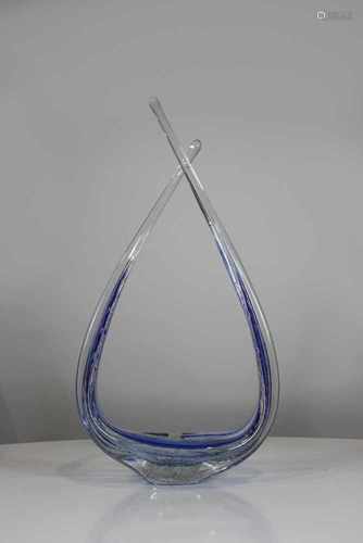 Glasschale, Belgien Mitte 20. Jh., Manufacture de Boussu, H.: 48 cm.