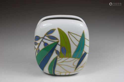 Vase, Rosenthal, Studio- Linie, Entwurf von Wolf Bauer, H.: 10 cm, B.: 9 cm.