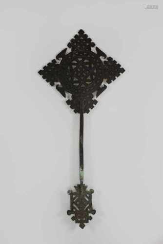 Handkreuz / Vortragekreuz, Äthiopien 19. Jh., L.: 33,5 cm.