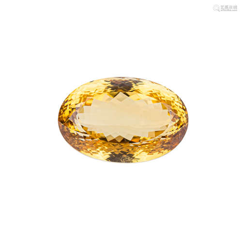 Großer, natürlicher Citrin, 93,65 ct.,oval facetiert, 18,5 x 33,5 x 22mm.Large natural citrine, 93.