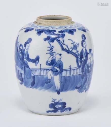 Pot à gingembre, Chine, dynastie Qing (1644-1912) - Porcelaine émaillée bleu [...]