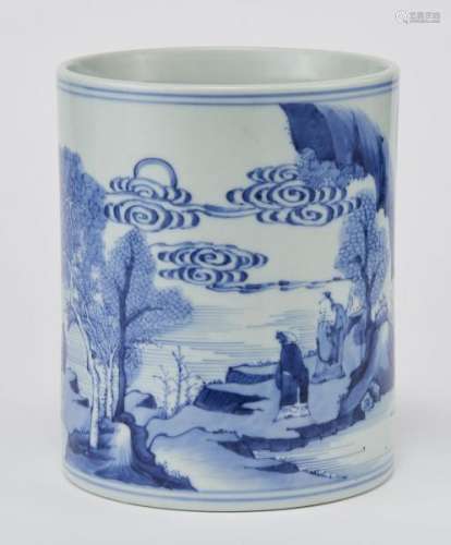 Bitong, Chine, fin de la dynastie Qing (1644-1912) - Porcelaine émaillée bleu [...]