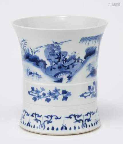 Bitong, Chine, fin dynastie Qing (1644-1912) - Porcelaine émaillée bleu blanc à [...]