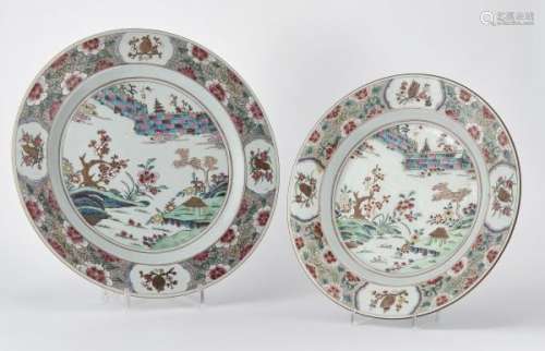 Deux plats, famille rose, Chine, période Yongzheng (1723-1735) - Porcelaine [...]