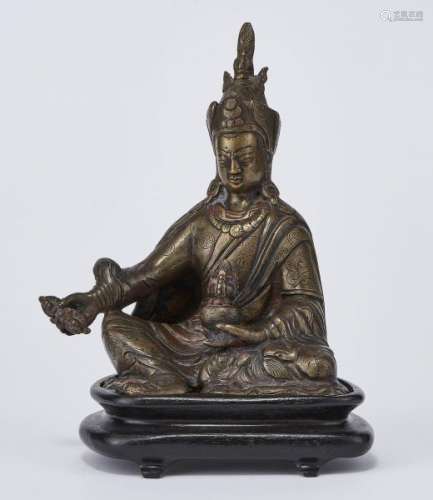 Divinité, art sino-tibétain, Chine, XVIIIe s - Bronze, H 15 cm -