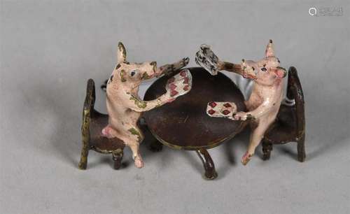 Les cochons joueurs de cartes Bronze de Vienne pol…