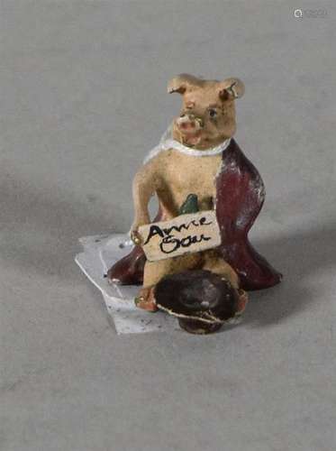 Le cochon mendiant Bronze de Vienne polychrome H. …