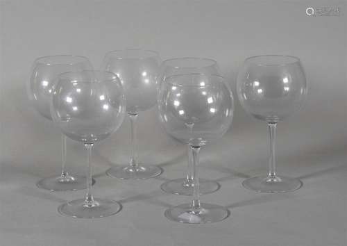 DAUM France Six verres à vin en cristal Signés