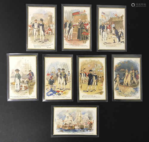 SET OF EIGHT OLD UNUSED POSTCARDS - LORD NELSON