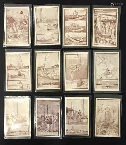 COMPLETE SET OF TWELVE ARTIST SIGNED COMIC POSTCARDS - NORFOLK BROADS