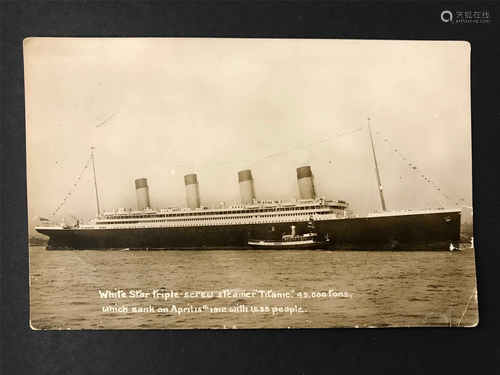 COLLECTION OF SHIPS ON POSTCARDS INCLUDING A TITANIC POSTED 1912