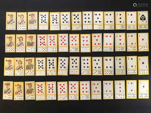 MINIATURE PLAYING CARDS & DOMINOES (1929) BY CARRERAS COMPLETE SET OF 52 CARDS