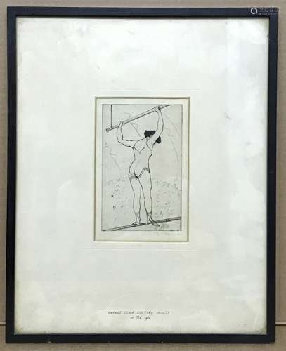 SAVAGE CLUB GOLFING SOCIETY 1930 FRAMED ETCHING BY NEVINSON