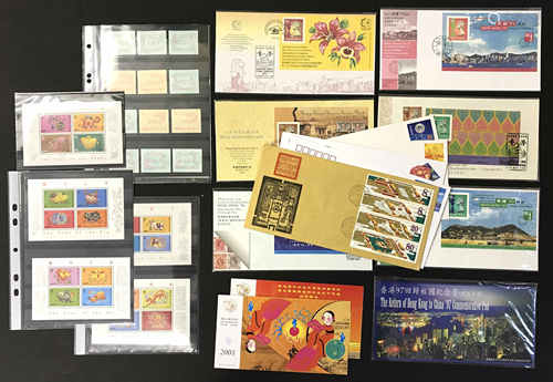 SELECTION OF HONG KONG SOUVENIR STAMPS SHEETS & FIRST DAY COVERS