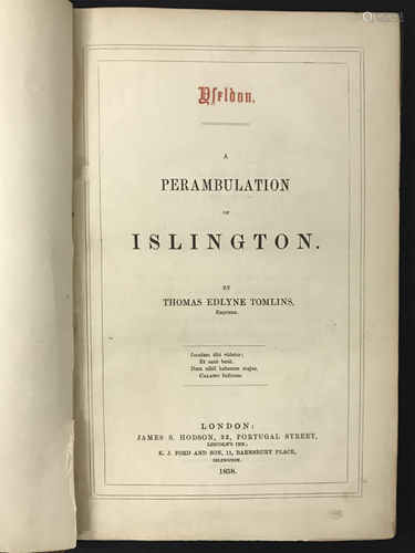 1858 YSELDON A PERAMBULATION OF ISLINGTON