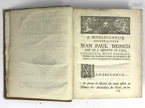 MAÎTRE-JAN, ANTOINE. Traité des Maladies de l'Oeil 1707