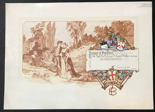 PROOF OF 1896 INVITATION FOR BANQUET AT GUILDHALL BY LORD MAYOR GEORGE FAUDE-PHILLIPS