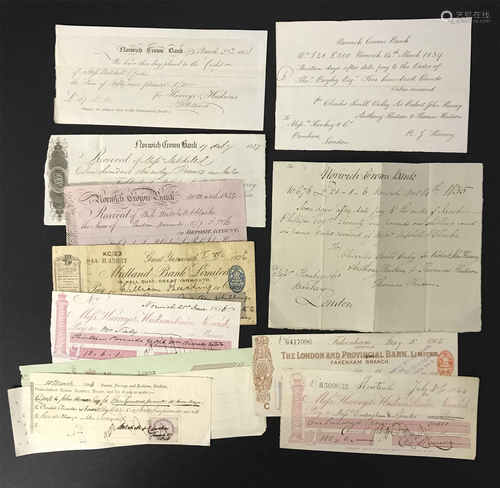 SELECTION OF CHEQUES LOT NORWICH / NORFOLK (12)