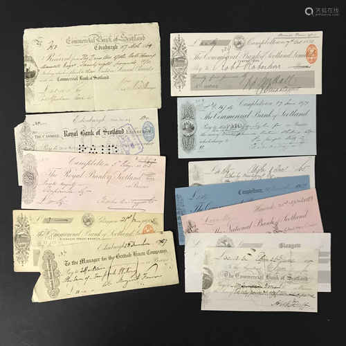 SELECTION OF CHEQUES - SCOTLAND RELATED