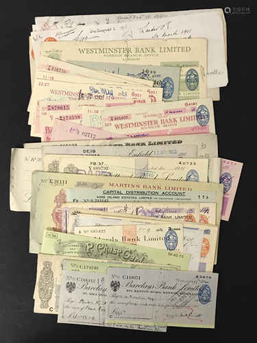 SELECTION OF CHEQUES - MIXED COLLECTION (65)