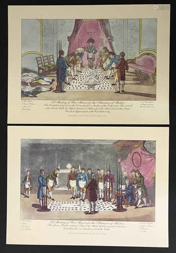 TWO FACSIMILE MASONIC PRINTS