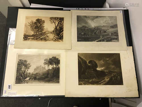 J M W TURNER FOUR ENGRAVINGS