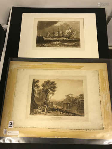 J M W TURNER PAIR OF ENGRAVINGS - LOT 2