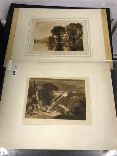 J M W TURNER PAIR OF ENGRAVINGS - LOT 7