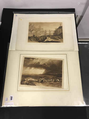 J M W TURNER PAIR OF ENGRAVINGS - LOT 8