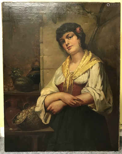 R H Craig fl1880s Scottish. Oil on canvas. “A Spanish Beauty”. Signed lower left. Unframed