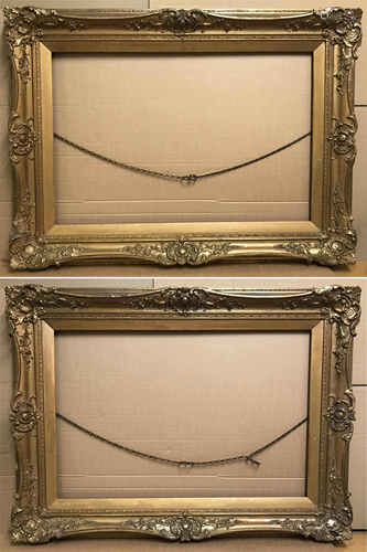 A Pair of Ornate 19th Gilt Swept Frames. Rebate measures 51cm x 76cm.